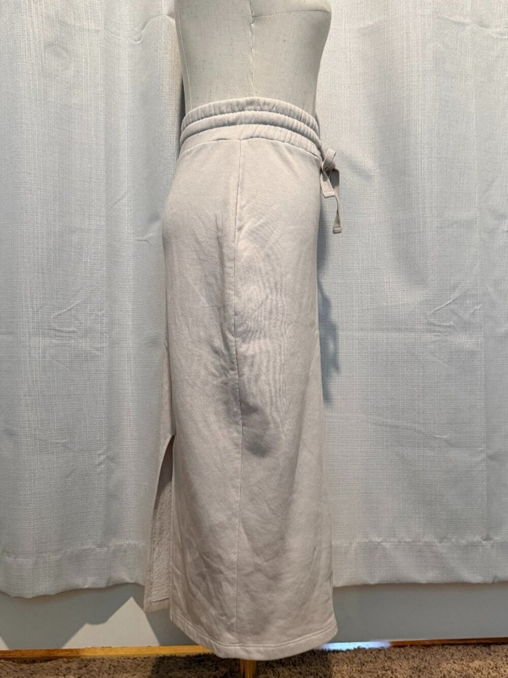 Zara Streetwear Cream Midi Skirt with Slit - Small - Cotton Blend - Picture 6 of 8